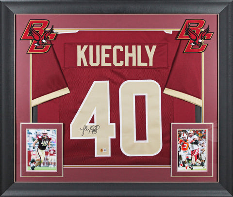 Boston College Luke Kuechly Signed Maroon Pro Style Framed Jersey BAS Witnessed