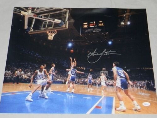 CHRISTIAN LAETTNER AUTOGRAPHED SIGNED DUKE BLUE DEVILS 16x20 THE SHOT PHOTO JSA