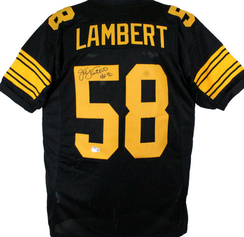 Jack Lambert Autographed Black/Yellow # Pro Style Jersey w/HOF -Beckett W Holo