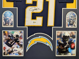 FRAMED SAN DIEGO CHARGERS LADAINIAN TOMLINSON AUTOGRAPHED JERSEY BECKETT HOLO