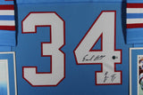 EARL CAMPBELL (Oilers blue SKYLINE) Signed Autographed Framed Jersey Beckett