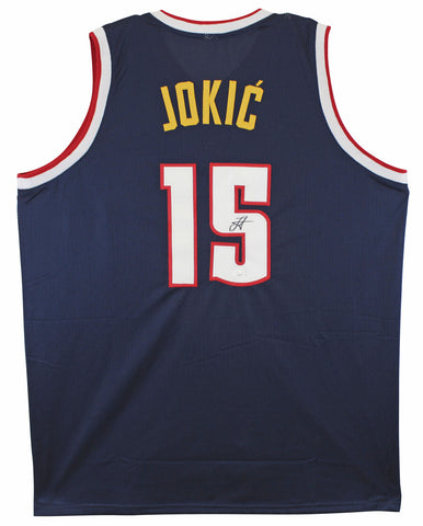 Nikola Jokic Authentic Signed Navy Blue Pro Style Jersey Autographed JSA 2