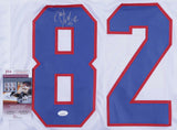 Don Beebe Signed Buffalo Bills White Jersey (JSA COA) Super Bowl XXXI Champ W.R.