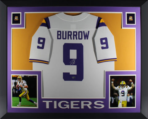 Joe Burrow Autographed LSU Tigers Signed Nike Football Framed Jersey Fanatics B