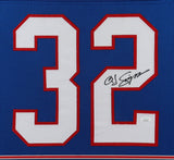 O J Simpson Signed Bills 35x43 Framed Jersey (JSA COA) #1 Overall Draft Pck 1969