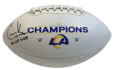 COOPER KUPP Autographed "SB LVI MVP" Rams White Panel Football FANATICS