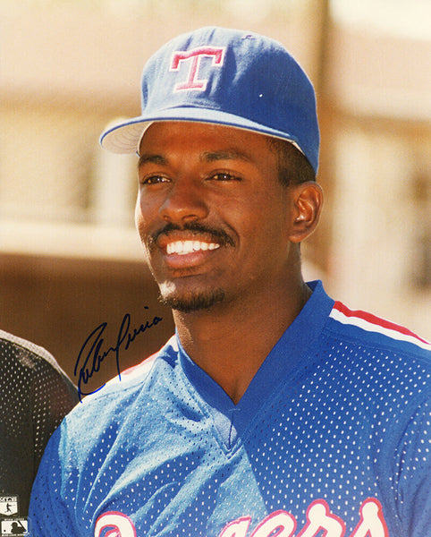 Ruben Sierra Signed Texas Rangers Blue Jersey Headshot 8x10 Photo (SCHWARTZ COA)