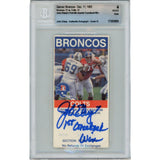 John Elway Autographed Denver Broncos 1st Comeback Win Ticket Stub Beckett 48168