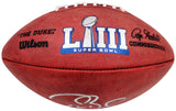 Tom Brady Autographed NFL Leather SB LIII Logo Football Fanatics AA0104126