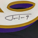 Autographed/Signed Justin Tucker 66 Yd GW FG Stat Baltimore Black Jersey JSA COA