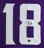 Justin Jefferson Signed 35x43 Minnesota Vikings Framed Jersey (Beckett Hologram)