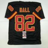 Autographed/Signed DANTE HALL Kansas City Black Football Jersey JSA COA Auto