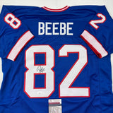 Autographed/Signed Don Beebe Buffalo Blue Football Jersey JSA COA