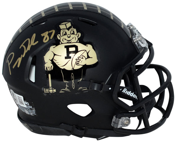 PAYNE DURHAM AUTOGRAPHED PURDUE BOILERMAKERS BLACK MINI HELMET BECKETT