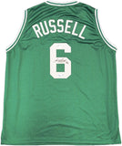 BOSTON CELTICS BILL RUSSELL AUTOGRAPHED GREEN JERSEY BECKETT BAS STOCK #229028