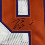 FRAMED Autographed/Signed TRAVIS ETIENNE JR 33x42 Clemson White Jersey BAS COA