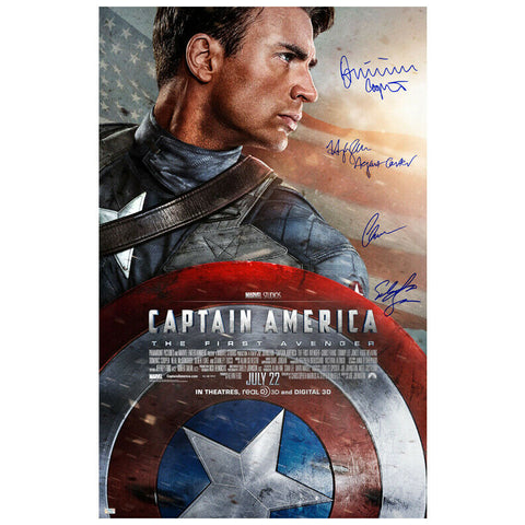 Chris Evans and Cast Autographed Captain America Original 27x40 Movie Poster