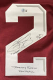 Johnny Manziel Texas A&M Signed College Football Jersey w/ 3 Insc 2 BAS ITP