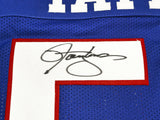 NEW YORK GIANTS LAWRENCE TAYLOR AUTOGRAPHED BLUE JERSEY BECKETT WITNESS 233740