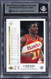 Hawks Dominique Wilkins Signed 2008 Upper Deck Lineage #13 Card BAS Slabbed