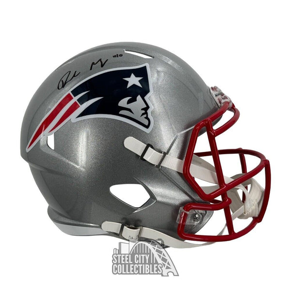 Drake Maye Autographed New England Speed Replica Full Size Helmet - Fanatics