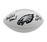 Dick Vermeil Signed Philadelphia Eagles Embroidered White NFL Football - Insc