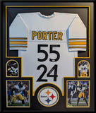 FRAMED PITTSBURGH STEELERS JOEY PORTER JR & SR AUTOGRAPHED SIGNED JERSEY JSA COA