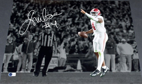 JALEN MILROE SIGNED ALABAMA CRIMSON TIDE VS AUBURN 16X20 SPOTLIGHT PHOTO BECKETT