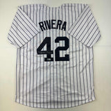 Autographed/Signed Mariano Rivera New York Pinstripe Baseball Jersey BAS Holo