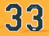 Jose Canseco Signed Athletics Jersey (JSA) 2xWorld Series champion /1989, 2000