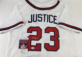 Dave Justice Signed Atlanta Braves Jersey (JSA COA) 2xWorld Series Champ OF / DH