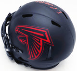 Kyle Pitts Autographed Falcons Eclipse Black Mini Helmet Beckett Witness WL88294