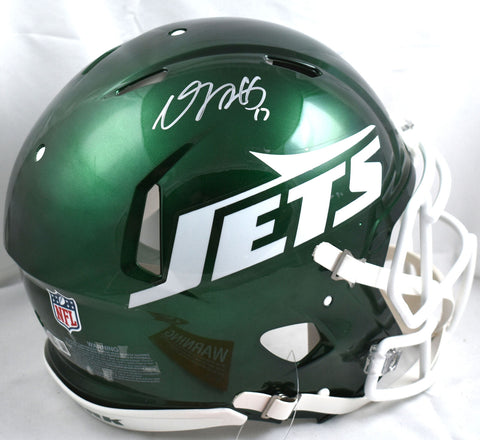 Davante Adams Autographed Jets 2024 F/S Speed Authentic Helmet - Beckett W Holo