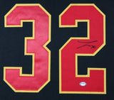 TYRANN MATHIEU (Chiefs black TOWER) Signed Autographed Framed Jersey PSA