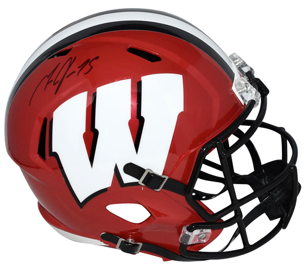 MELVIN GORDON SIGNED AUTOGRAPHED WISCONSIN BADGERS FULL SIZE SPEED HELMET JSA