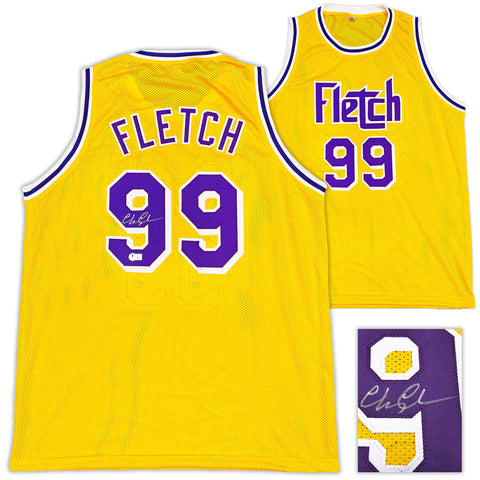 FLETCH CHEVY CHASE AUTOGRAPHED YELLOW JERSEY BECKETT BAS WITNESS STOCK #233717