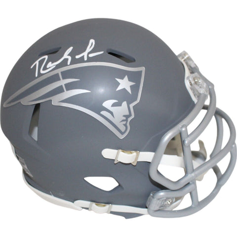 Randy Moss Autographed New England Patriots Slate Mini Helmet Beckett 46938