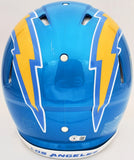 JUSTIN HERBERT AUTOGRAPHED CHARGERS FLASH FULL SIZE AUTHENTIC HELMET ROY BECKETT