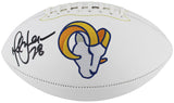 Rams Marshall Faulk Signed Wilson White Panel Logo Football W/ Case BAS Witness