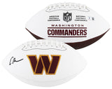 Commanders Emmanuel Forbes Signed Wilson White Panel Logo Football BAS Witnessed