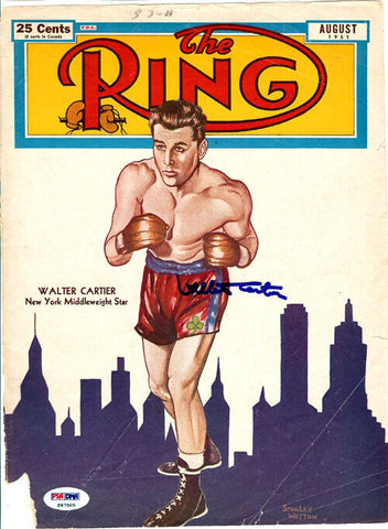 Walter Cartier Autographed Signed The Ring Magazine Cover PSA/DNA #S47505