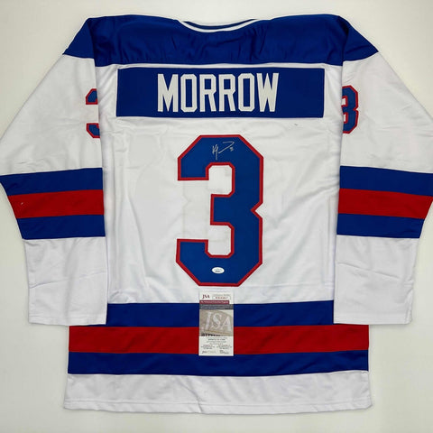 Autographed/Signed Ken Morrow Team USA Miracle On Ice 1980 White Jersey JSA COA