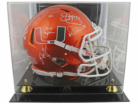 Miami (6) Lewis, Irvin, +4 Signed Flash F/S Speed Proline Helmet w/ Case BAS Wit
