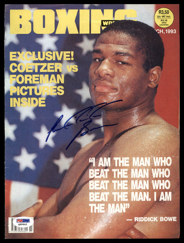 Riddick Bowe Autographed Signed 8x11 Boxing World Magazine Cover PSA/DNA #Q95942