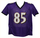 Derrick Mason Autographed/Signed Pro Style Purple XL Jersey Beckett 35521