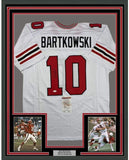 Framed Autographed/Signed Steve Bartkowski 35x39 Atlanta White Jersey JSA COA