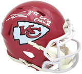 GEORGE KARLAFTIS AUTOGRAPHED CHIEFS RED MINI HELMET 2X SB CHAMPS BECKETT 224840