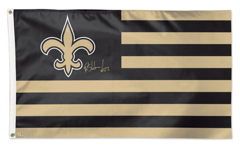 Rashid Shaheed Autographed Saints Stars & Stripes 3' x 5' Deluxe Flag Beckett