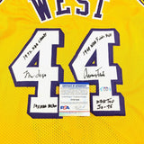 Jerry West signed jersey PSA/DNA Los Angeles Lakers Autographed Stat Jersey