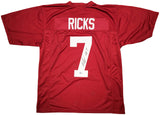 ALABAMA CRIMSON TIDE ELI RICKS AUTOGRAPHED RED JERSEY BECKETT BAS WITNESS 209473